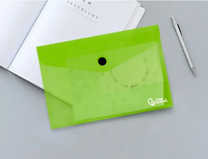 Liderpapel Carpeta Dossier con Broche Verde Translúcido DIN A6 Liderpapel Carpeta Dossier con Broche Verde Translúcido DIN A6