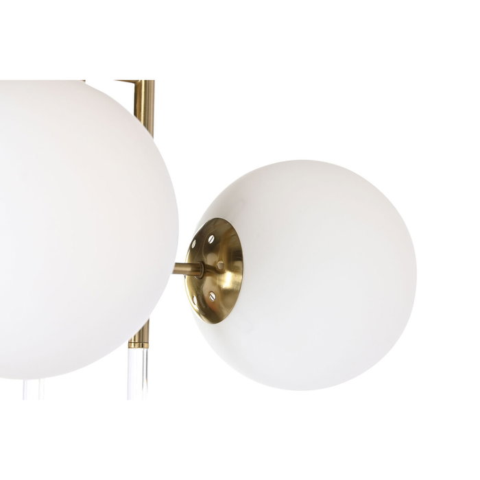 DKD Home Decor Lámpara de Techo de Metal y Cristal con Bolas Doradas 64x64x64 cm