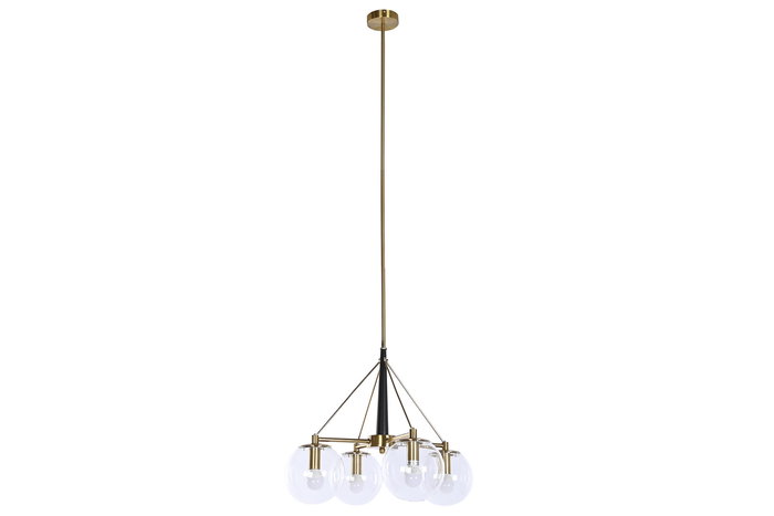 DKD Home Decor Lámpara Techo Moderno Dorado Blanco Metal Cristal 64 x 64 x 64 cm