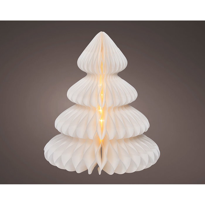 Lumineo Árbol de papel blanco con 40 LEDs Lumineo Árbol de papel blanco con 40 LEDs