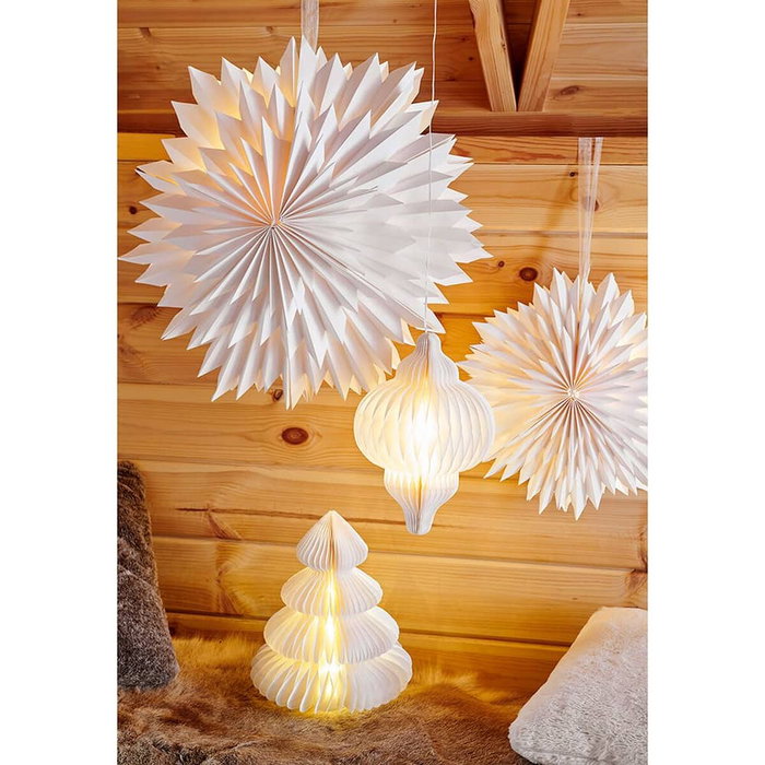Lumineo Árbol de papel blanco con 40 LEDs Lumineo Árbol de papel blanco con 40 LEDs