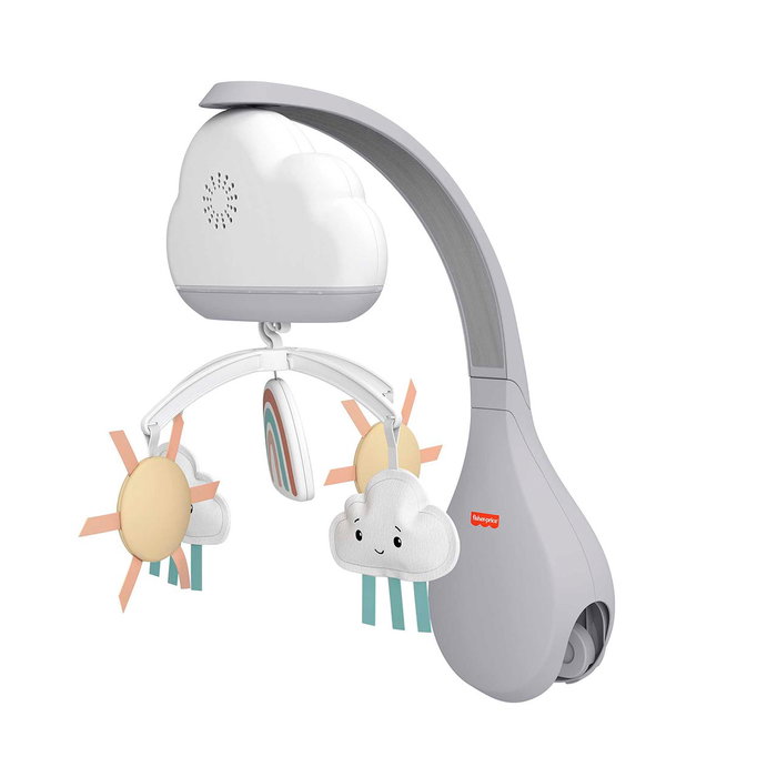 Fisher-Price Hbp40 Móvil para Cuna Lluvia y Arcoíris con Música, Luz Nocturna y Sensor de Sonido. Juguete Bebés +0 meses