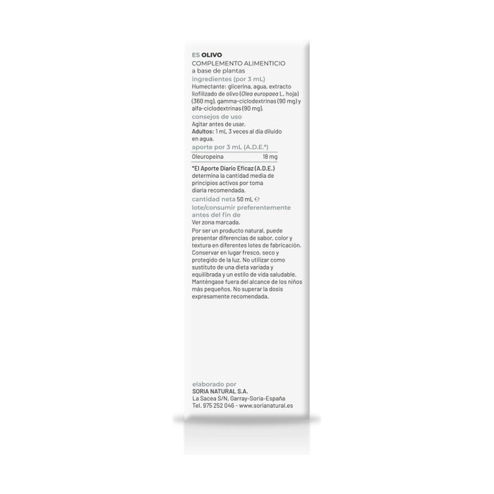Soria Natural Extracto de Olivo Fórmula XXI 50 ml Soria Natural Extracto de Olivo Fórmula XXI 50 ml