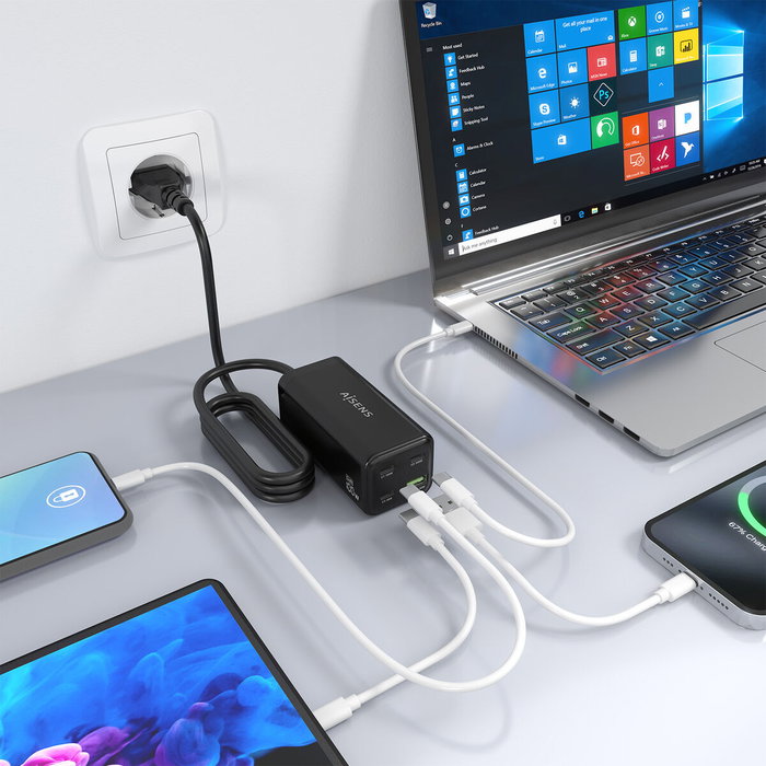 Aisens Cargador Sobremesa GaN 100W 3xUSB-C y 1xUSB-A Negro Aisens Cargador Sobremesa GaN 100W 3xUSB-C y 1xUSB-A Negro