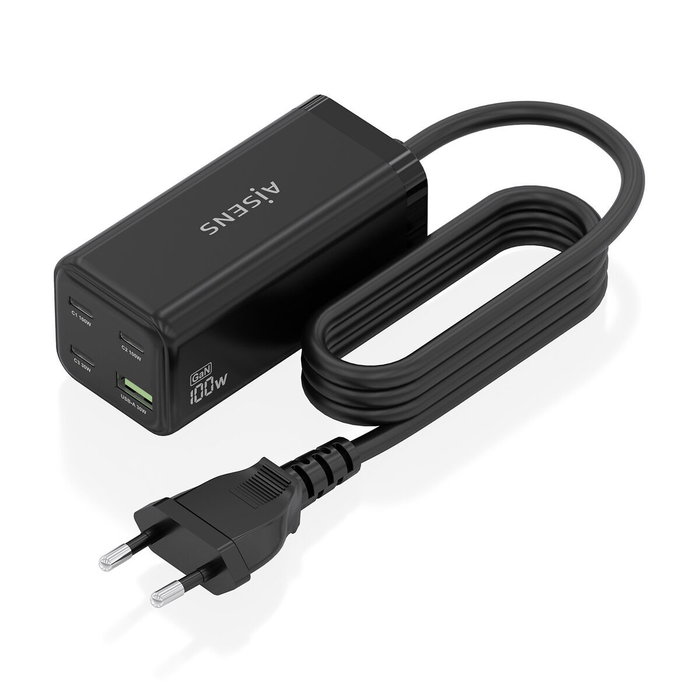 Aisens Cargador Sobremesa GaN 100W 3xUSB-C y 1xUSB-A Negro Aisens Cargador Sobremesa GaN 100W 3xUSB-C y 1xUSB-A Negro
