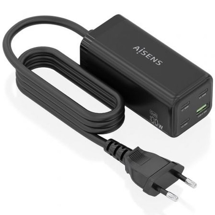 Aisens Cargador Sobremesa GaN 100W 3xUSB-C y 1xUSB-A Negro Aisens Cargador Sobremesa GaN 100W 3xUSB-C y 1xUSB-A Negro