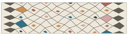 DKD Home Decor Alfombra Moderno Multicolor Rombos Poliester 240 x 60 cm (2 Unidades) 240x60cm