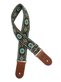 Correa Gaucho Serie Deluxe Tradicional para Guitarra 50 mm Marrón/Azul