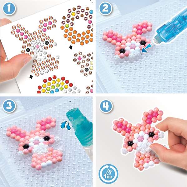 Aquabeads Estudio De Manualidades 35087 con 900+ Abalorios en 25 Colores y Maletín Creativo para +4 Años