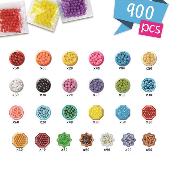 Aquabeads Estudio De Manualidades 35087 con 900+ Abalorios en 25 Colores y Maletín Creativo para +4 Años