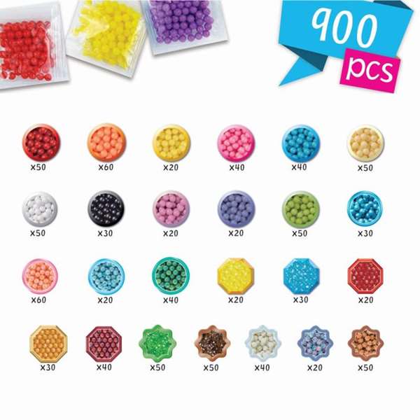 Aquabeads Estudio De Manualidades 35087 con 900+ Abalorios en 25 Colores y Maletín Creativo para +4 Años