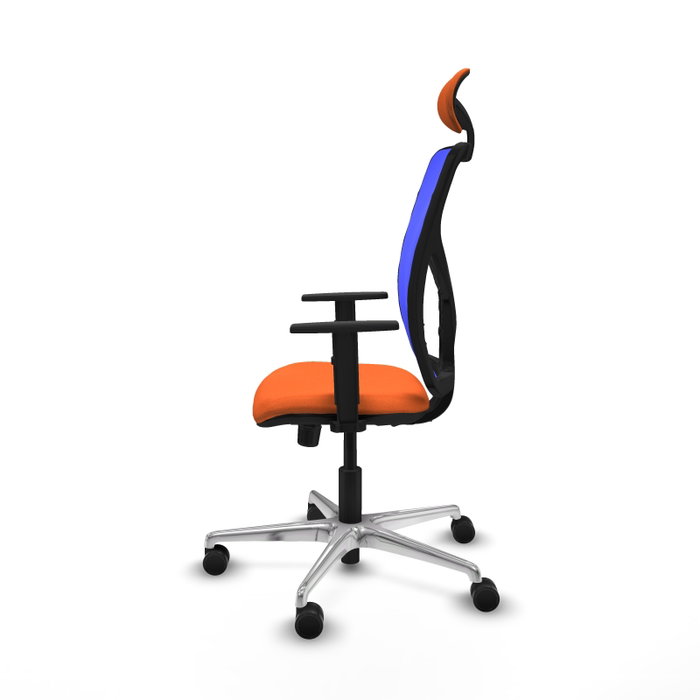 PIQUERAS Y CRESPO Silla de oficina Motilla con mecanismo Sincro, Tela Naranja y Malla Azul PIQUERAS Y CRESPO Silla de oficina Motilla con mecanismo Sincro, Tela Naranja y Malla Azul