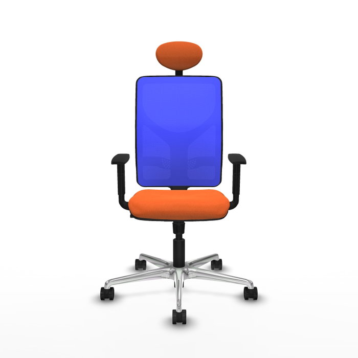 PIQUERAS Y CRESPO Silla de oficina Motilla con mecanismo Sincro, Tela Naranja y Malla Azul PIQUERAS Y CRESPO Silla de oficina Motilla con mecanismo Sincro, Tela Naranja y Malla Azul