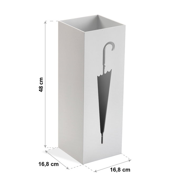 Versa Paraguero Blanco Umbrella 16.8x48 cm Madera MDF Certificado FSC (2 Unidades)