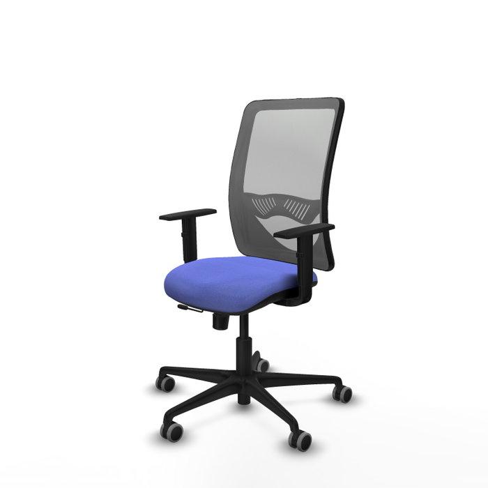PIQUERAS Y CRESPO Silla de oficina Zulema con mecanismo Sincro/Traslack, Azul claro y Gris