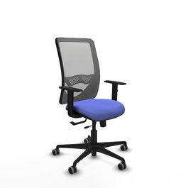 PIQUERAS Y CRESPO Silla de oficina Zulema con mecanismo Sincro/Traslack, Azul claro y Gris