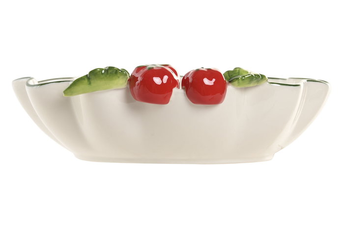 DKD Home Decor Ensaladera de Gres Tomates Blanco DKD Home Decor Ensaladera de Gres Tomates Blanco