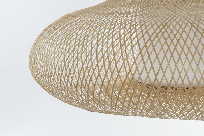 DKD Home Decor Lámpara de Techo Balines Bambú Natural 75 x 75 x 48 cm