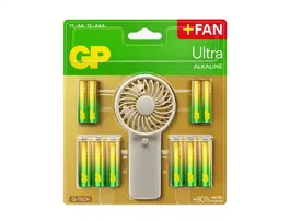 GP Pack de ventilador de mano con 12 pilas AA y 12 pilas AAA ultraalcalinas