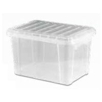 Cubeta de Plástico con Tapa, para Almacenaje y Transporte, Dimensiones 38x26.5x23 cm