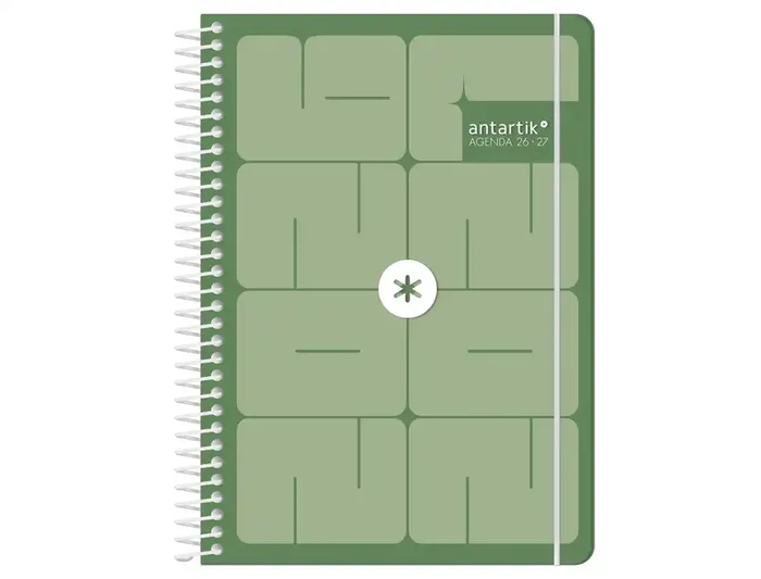 Antartik Agenda Escolar Espiral Essentials 2026-2027 Bilingüe, Día Página A5, Papel 80g FSC, Diseños Surtidos