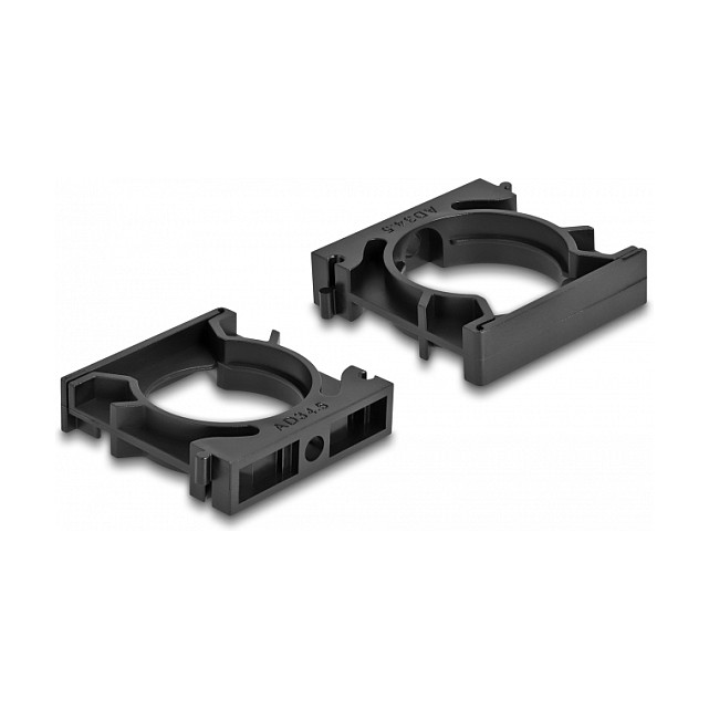 DeLOCK Soporte para funda de cable con clip de bloqueo 34,5 mm, 4 piezas, Negro