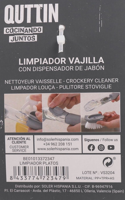 Quttin Limpiador Platos 8 cm x 9 cm x 30 cm (18 Unidades)