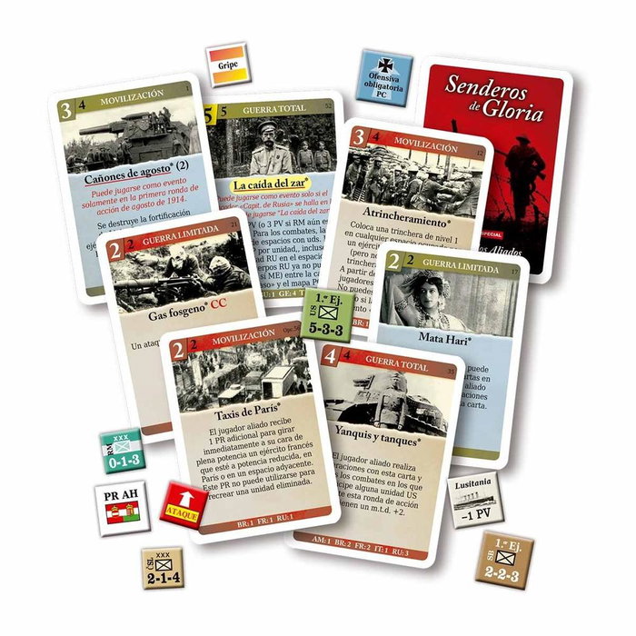 Devir Senderos de Gloria - Juego de Mesa de Estrategia Bélica para 2 Jugadores, Edición Especial en Castellano con Tablero Reversible, Edad +14 años, Duración 480 Minutos