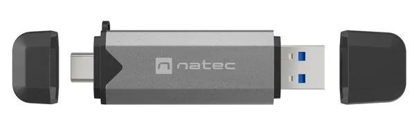 Natec Lector de Tarjetas USB 3.1 Gen 1 NCZ-2262 para SD/MicroSD/SDHC/SDXC hasta 5000 Mbit/s con Puertos USB-A y USB-C