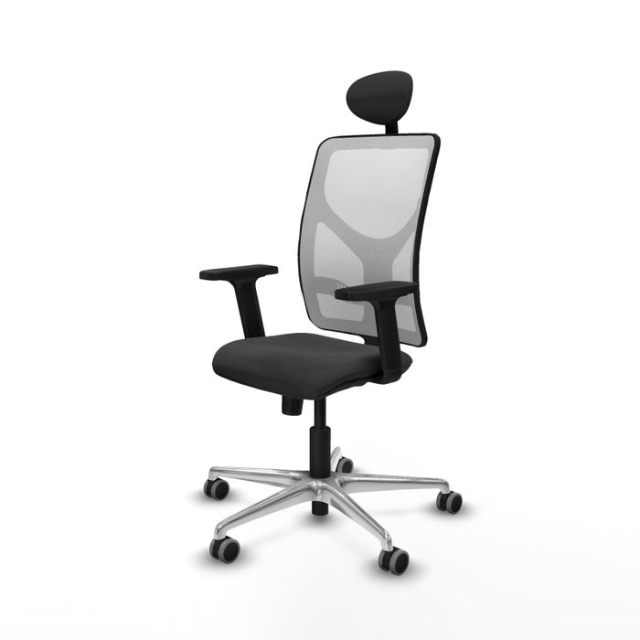 PIQUERAS Y CRESPO Silla de oficina Motilla con mecanismo Sincro, Gris oscuro y Blanco