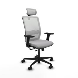 PIQUERAS Y CRESPO Silla de oficina Haches con mecanismo Sincro/Traslack Gris claro y Blanco