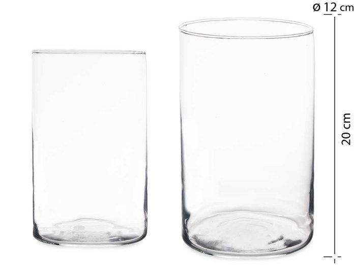 GIFTDECOR Jarrón de Cristal Cilindro Transparente 12cm x 20cm GIFTDECOR Jarrón de Cristal Cilindro Transparente 12cm x 20cm