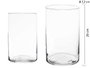 GIFTDECOR Jarrón de Cristal Cilindro Transparente 12cm x 20cm