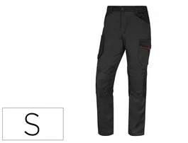 Deltaplus Pantalón de Trabajo Gris-Rojo Talla S con Cintura Elástica y 7 Bolsillos EN14404