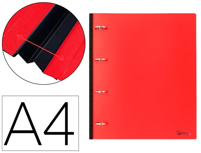 Liderpapel Carpeta de 4 anillas redondas 25 mm Rojo Liderpapel Carpeta de 4 anillas redondas 25 mm Rojo