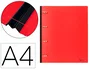 Liderpapel Carpeta de 4 anillas redondas 25 mm Rojo