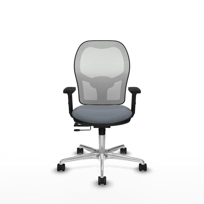 PIQUERAS Y CRESPO Silla de oficina Jorquera con mecanismo Sincro/Traslack, Gris y Blanco