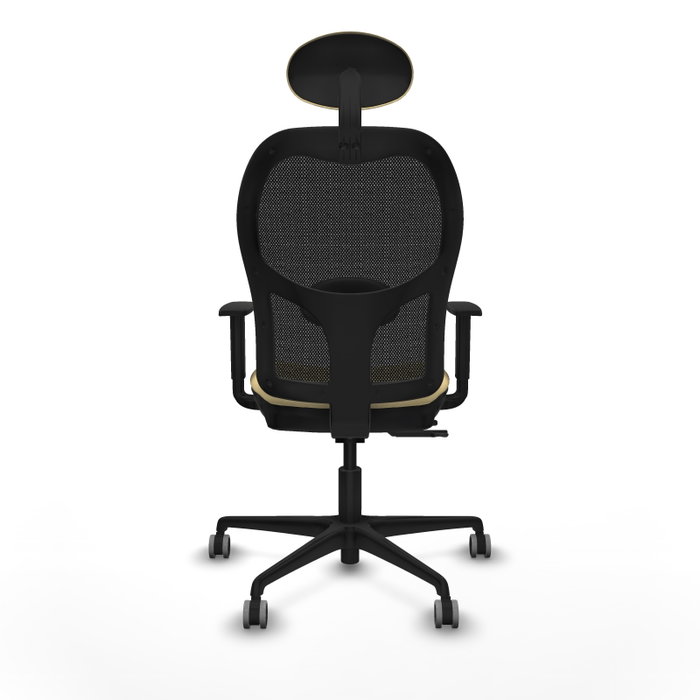 PIQUERAS Y CRESPO Silla de oficina Jorquera con mecanismo Sincro/Traslack, Crema y Negro