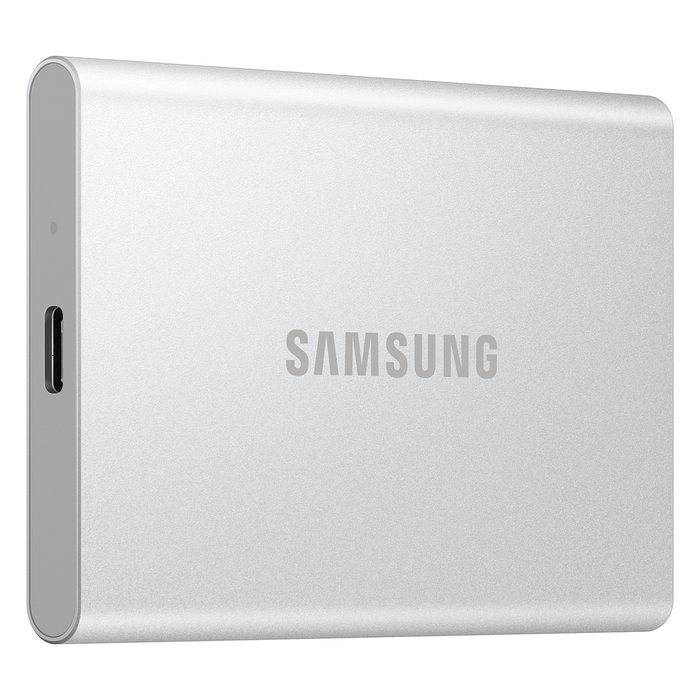 SAMSUNG Portable SSD T7 1TB USB-C 3.2 Gen 2 (10 Gbps) Externo Aluminio Plata - MU-PD1T0G/WW