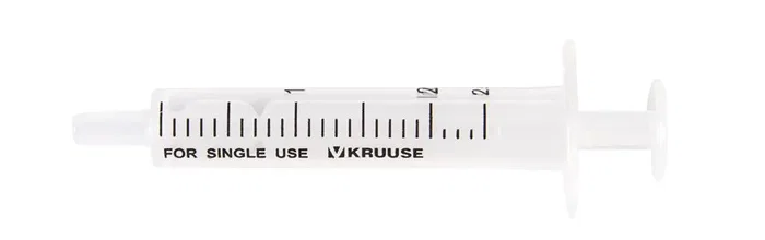 Kruuse Jeringas Desechables de Dos Cuerpos con Cono Concéntrico 2ml, 100ud Kruuse Jeringas Desechables de Dos Cuerpos con Cono Concéntrico 2ml, 100ud