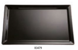 Bandeja GN 2/4 en Melamina Negra para Gastronomía y Restauración, Plato de Preparación