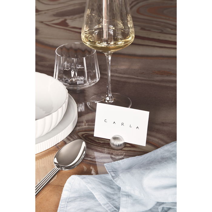 Georg Jensen Juego 4 Portatarjetas de Mesa Colección Bernadotte Cromado Aleación de Zinc