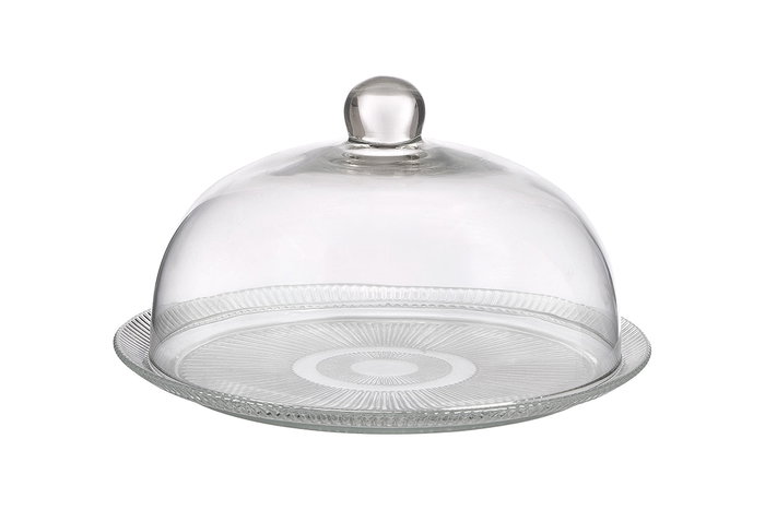VIVALTO Tartera con tapa de vidrio transparente de 30 cm