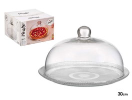 VIVALTO Tartera con tapa de vidrio transparente de 30 cm