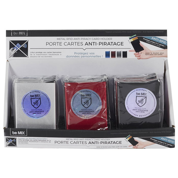 Be Mix Funda Antipiratería RFID para Tarjeta - Colores Surtidos (Pack 12 unidades)
