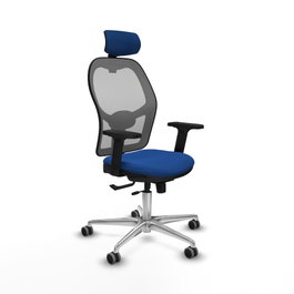 PIQUERAS Y CRESPO Silla de oficina Jorquera con mecanismo Sincro/Traslack Azul y Gris