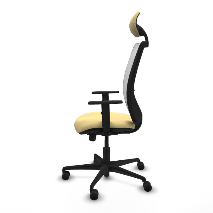 PIQUERAS Y CRESPO Silla de oficina Zulema con mecanismo Sincro/Traslack, Similpiel Crema y Malla Blanco PIQUERAS Y CRESPO Silla de oficina Zulema con mecanismo Sincro/Traslack, Similpiel Crema y Malla Blanco
