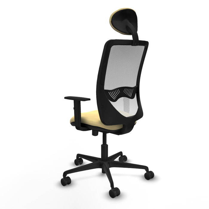 PIQUERAS Y CRESPO Silla de oficina Zulema con mecanismo Sincro/Traslack, Similpiel Crema y Malla Blanco PIQUERAS Y CRESPO Silla de oficina Zulema con mecanismo Sincro/Traslack, Similpiel Crema y Malla Blanco