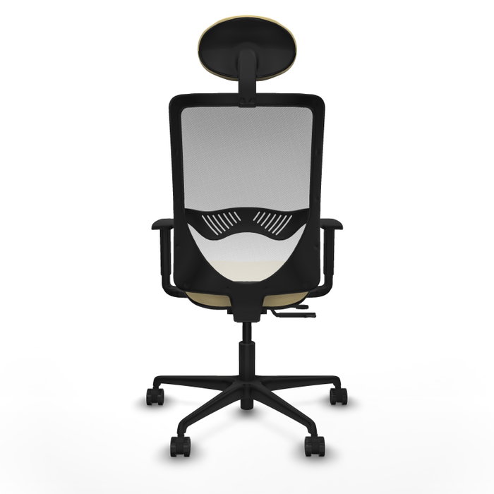 PIQUERAS Y CRESPO Silla de oficina Zulema con mecanismo Sincro/Traslack, Similpiel Crema y Malla Blanco PIQUERAS Y CRESPO Silla de oficina Zulema con mecanismo Sincro/Traslack, Similpiel Crema y Malla Blanco