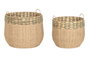 DKD Home Decor Cesta Tropical Verde Natural Fibra 50 x 44 x 50 cm Set de 2